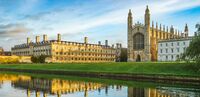 King's Chapel with beautiful morning sky in Cambridge, UK